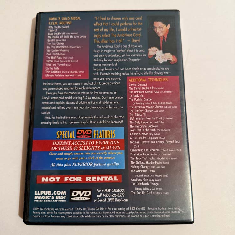 Daryl's Ambitious Card Routine DVD